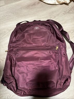 Tumi Satin-Look Backpack - Burgundy